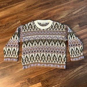 Anthropologie Fabiana Boxy Fair Isle Sweater, Medium
